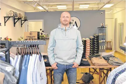  ?? TERRENCE MCEACHERN/THE GUARDIAN ?? Steven Walsh opened Eastwood Ave. Menswear in Charlottet­own on May 22. Since opening, business has been good and he's got the store's website up and running for online sales sooner than expected.