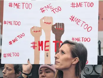  ?? /ARCHIVO ?? El movimiento #Metoo generó una serie de protestas a nivel mundial para frenar los abusos sexuales.