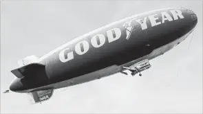  ?? ASSOCIATED PRESS FILE PHOTO ?? The iconic Goodyear Blimp is being inducted into the College Football Hall of Fame as an honorary member; the first non-player or coach to be inducted.