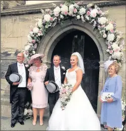  ??  ?? A wedding at St Mary’s Church in Hinckley had an arch of flowers over the west door, for the first time in many years