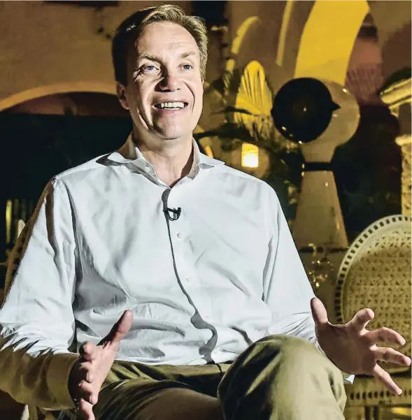  ?? AFP PHOTO / LUIS ACOSTA ?? Brende, en una entrevista en Cartagena (Colombia), donde se firmó el acuerdo de paz entre el Gobierno y las FARC en septiembre del 2016