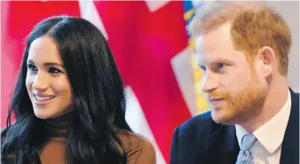  ??  ?? Prince Harry and Meghan at Canada House in London on Tuesday.