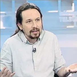  ?? MEDIASET ?? El líder de Podemos, Pablo Iglesias, propone una votación múltiple