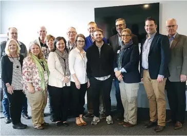  ??  ?? US leadership program: Agribusine­ss Gippsland board member Paul Ford (pictured at right) welcomes the delegation of American leaders to their visit to West Gippsland.