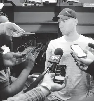  ?? JULIE OLIVER/OTTAWA CITIZEN ?? Senators’ goaltender Craig Anderson spoke to media at the Canadian Tire Centre Tuesday. Some veterans will return next year and some, most likely, won’t after their historic run this season.