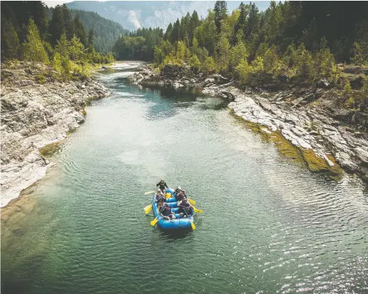  ?? GLACIER NATIONAL PARK SERVICE ?? Another wonderful way to take in the sights and sounds of Glacier National Park is rafting down the Middle Fork of the Flathead River.