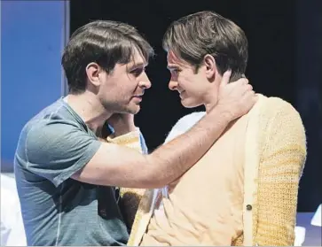  ?? Photograph­s by Helen Maybanks ?? ANDREW GARFIELD, right, heads an excellent cast that includes James McArdle in “Angels in America.”