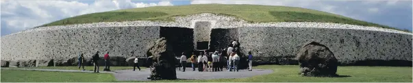  ?? PHOTOS: PAT O’CONNOR ?? The square window at Newgrange, the most famous of Ireland’s passage tombs from 3200 BC, is placed to illuminate its sacred inner chamber on the winter solstice.