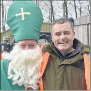  ?? (Photo: Katie Glavin) ?? St Patrick (William Murphy) pictured with Pat Glennon at the Glennon Brothers St Patrick’s Day parade.