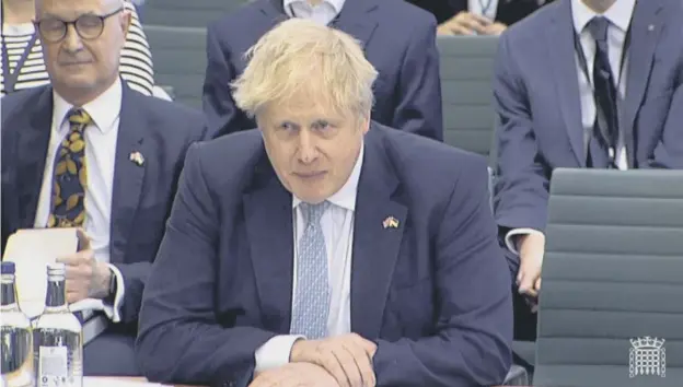  ?? ?? Prime Minister Boris Johnson answering questions in front of the liaison committee