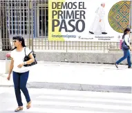  ??  ?? ‘Demos el primer paso’, el lema de la visita.