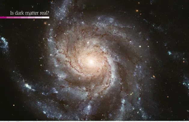  ??  ?? The speedy motion of stars in the outer reaches of spiral galaxies is strong evidence that something is wrong with our simplest models of the universe