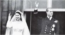  ??  ?? At Buckingham Palace on their wedding day, Nov. 20, 1947.