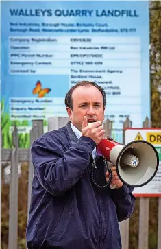  ?? ?? CONFLICT: A war of words has broken out between Newcastle MP Aaron Bell and Walleys Quarry owner Nigel Bowen, inset.