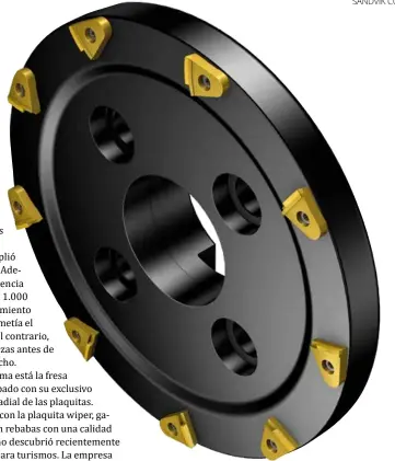  ??  ?? M610 ofreció una mejora de la vida útil del 833%, completand­o más de 4.000 piezas./The M610 achieved a tool life improvemen­t of 833%, completing more than 4000 parts.