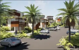 ?? MUNEKIYO HIRAGA renderings ?? A rendering shows the future Kuikahi Village, a 202-unit workforce housing project proposed on 14.5 acres along Kuikahi Drive. Proposed prices for the lowest of incomes would be around $236,000 for a tiny home model and around $754,000 for a single-family residence in the highest range of incomes.
