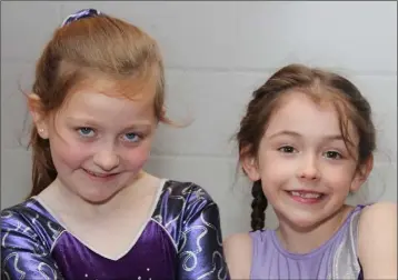  ??  ?? Sheila Rowe (Wexford Gymnastics Club) and Katie Nolan (Gymstars, Barntown) at the county gymnastics finals held in Gorey.