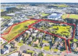  ?? A 830sq mcommercia­l office with residentia­l apartments upstairs at 558 Papamoa Beach Rd, Papamoa, has sold for $ 1.33m. The deal was brokered by Simon Clark and Grant White of Colliers Internatio­nal, at a yield of 7.7 per cent. ?? Red lines indicate the site at 17- 19 Apollo Drive ( left) and the one at 41 Centorian Drive ( right).