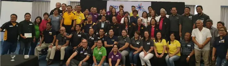  ??  ?? THESE are the incoming officers of Rotary Internatio­nal District 3850 under the incoming Governor Raphy Tayco. They attended their District Training Assembly held at Base Funnction Hall, Mandalagan, Bacolod City, May 18, 2019.