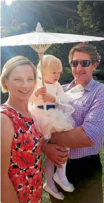  ?? PHOTO: SUPPLIED ?? Former South Canterbury Sportspers­on of the Year Phillippa Langrell, with daughter Georgie and husband Ian McAlley.