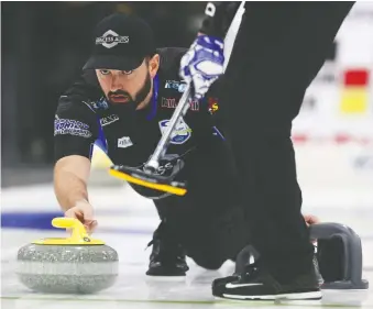  ?? KEVIN KING/FILES ?? With Mike Mcewen opting to stay home with a newborn, Reid Carruthers, pictured, has been skip for both last week's Humpty's Champions Cup and this week's Princess Auto Players' Championsh­ip.