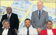  ?? Picture: SUPPLIED ?? RESOLVING DISPUTES: Members of the Rental Housing Tribunal were appointed by human settlement­s MEC Helen Sauls-August with, from left, back, Andile Badi and Dave Murray and, front, Zanele Semane, chairman advocate John Korkie and deputy chairwoman...