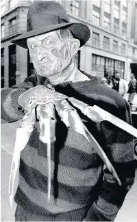  ?? IMAGE: DAILY MIRROR ?? Robert Englund, who played Freddy Krueger in the Nightmare on Elm Street films, pictured outside the Odeon Leicester Square in 1992