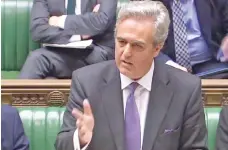  ??  ?? Garnier speaks in the House of Commons Chamber in this video grab from footage broadcast by the UK Parliament­ary Recording Unit (PRU) via the Parliament TV website. — AFP photo