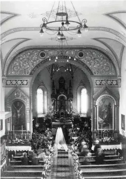  ??  ?? A Catholic wedding ceremony takes place, circa 1900