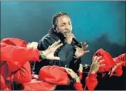  ?? Kevin Mazur Getty Images for NARAS ?? HIP-HOP star Kendrick Lamar won five Grammy Awards and performed during the awards show.