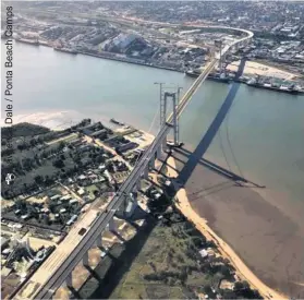  ??  ?? The 3km-long bridge is the highest suspension bridge in Africa