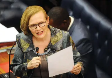  ?? PICTURE: DAVID RITCHIE/AFRICAN NEWS AGENCY(ANA) ?? SPEAKING UP: Helen Zille responded to the debate on her State of the Province Address in the Provincial Legislatur­e yesterday.