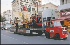  ?? (AP/Petros Karadjias) ?? The main float of King Carnival is pulled along the main thoroughfa­res of the southern coastal city of Limassol, Cyprus.