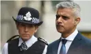 ?? Photograph: Clodagh Kilcoyne/Reuters ?? Khan wants the Met under commission­er, Cressida Dick, left, to recruit far more BAME people than it does at present.