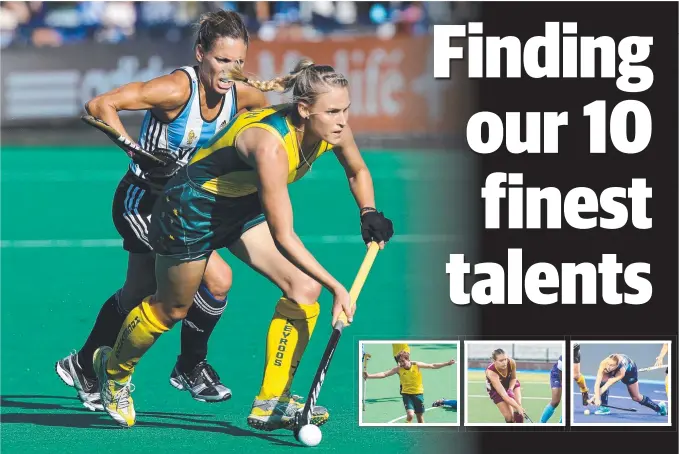  ?? Picture: HOCKEY AUSTRALIA ?? Former internatio­nal Marnie Hudson dominates the Hockey Gold Coast women’s league for Labrador. And (inset from left) Jason Wilson, Morgan Mathison and Ruby Harris.