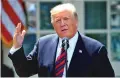  ?? MANUEL BALCE CENETA/AP ?? President Donald Trump speaks Thursday in the Rose Garden of the White House.