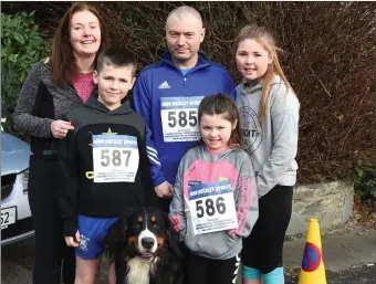  ??  ?? Sue, Alfie, Paul, Holly, Sinead and Elsa Barrett participat­ing in the 30th Charles O’Shea Cup Run in Beaufort on New Year’s Day.