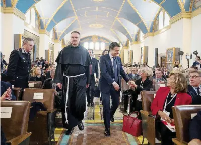  ?? LaPresse ?? In cammino Giuseppe Conte all’incontro ecologista di Assisi