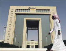  ?? Reuters ?? Sabic’s office in Saudi Arabia. The company’s fourth-quarter profit surged by 104 per cent to soften Covid-19’s blow