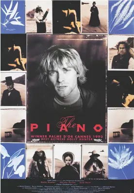  ?? Photograph: Courtesy the artist ?? Musical connection­s … Kurt Cobain features on a poster for the last film he saw (Jane Campion’s The Piano), as redesigned by Stanley Schtinter.