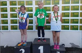  ??  ?? Cushinstow­n’s Aoife Cassidy on top of the podium.