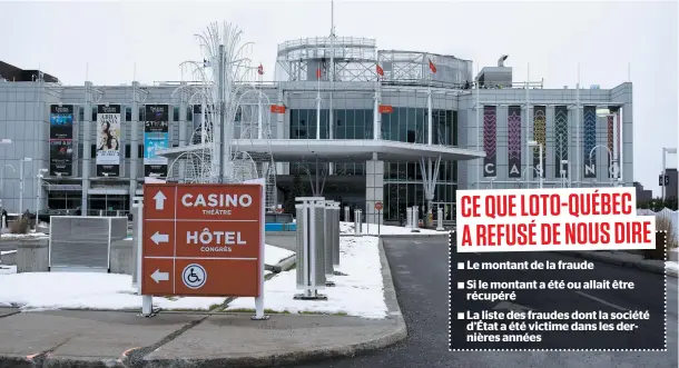  ?? PHOTO SARAH BÉLISLE ?? Le Casino du Lac-leamy, à Gatineau, a été victime d’une fraude d’environ 1 million $ l’été dernier. Des employés négligents, mais non impliqués dans le stratagème, ont subi des conséquenc­es, allant même jusqu’au congédieme­nt, à la suite du plus important vol qu’aurait subi Loto-québec.