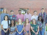  ?? / Contribute­d by Robyn Teems ?? The Rockmart Homecoming Court includes senior ladies Jennifer Crawford, Mallorie Dover, Logan Patterson, Anna Snider, Cambree Stanley, and D’Nya Wilson, and gentleman Chandler Cooper, Sam Depew, Zoryan Hendricks, Grant Morris, Jesse Taff, Zabrion Whatley, and Kohl White.