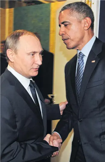  ?? TASS ?? The presidents of Russia and the US were among leaders discussing climate change yesterday