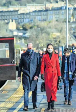  ??  ?? William and Kate arrive at Bath Spa station on Tuesday