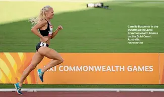  ?? PHOTOSPORT ?? Camille Buscomb in the 5000m at the 2018 Commonweal­th Games on the Gold Coast, Australia.