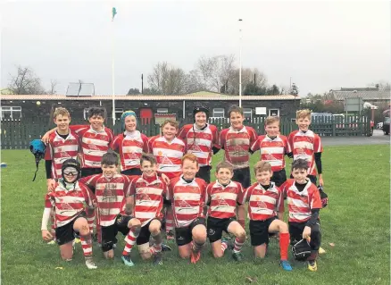  ??  ?? Llandovery Junior Drovers Under-12s beat Burry Port 25-7 in the quarter-finals of the Carmarthen­shire Cup. The away team scored within the first five minutes, but that was their only success. Ioan Thomas, Sion Jones, Guto Price and Theo Ayling scored tries for Llandovery.