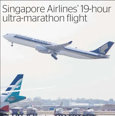  ?? Photo / Bloomberg ?? Airbus A350 ultra-long-range aircraft that will fly between Singapore and New York.