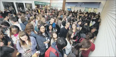  ??  ?? SHOPPING SPREE: Sunderland students take part in the annual lock- in at The Bridges.