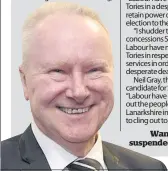  ??  ?? Wants councillor­s suspended SNP’s Alex Neil